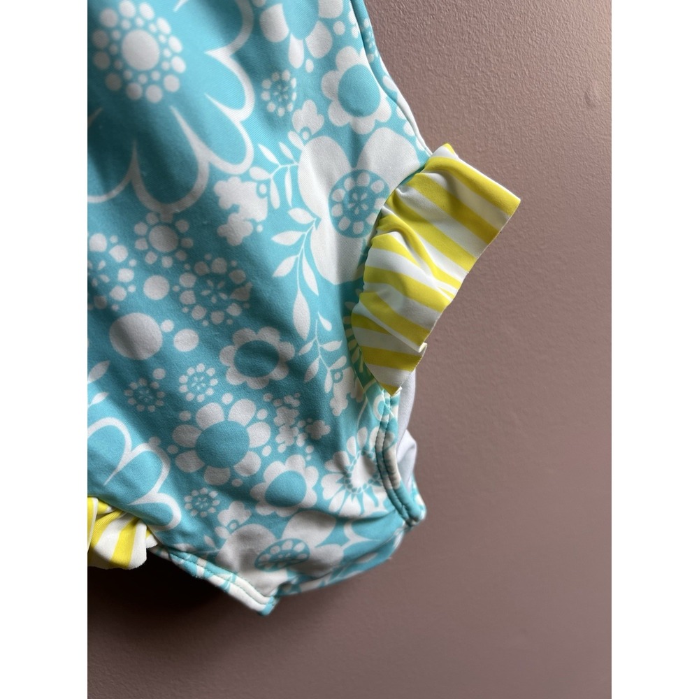 Hanna Andersson Flutter Sleeve One Piece Swimsuit Floral Blur‎ Yellow Size 3-6 M - Picture 3 of 10